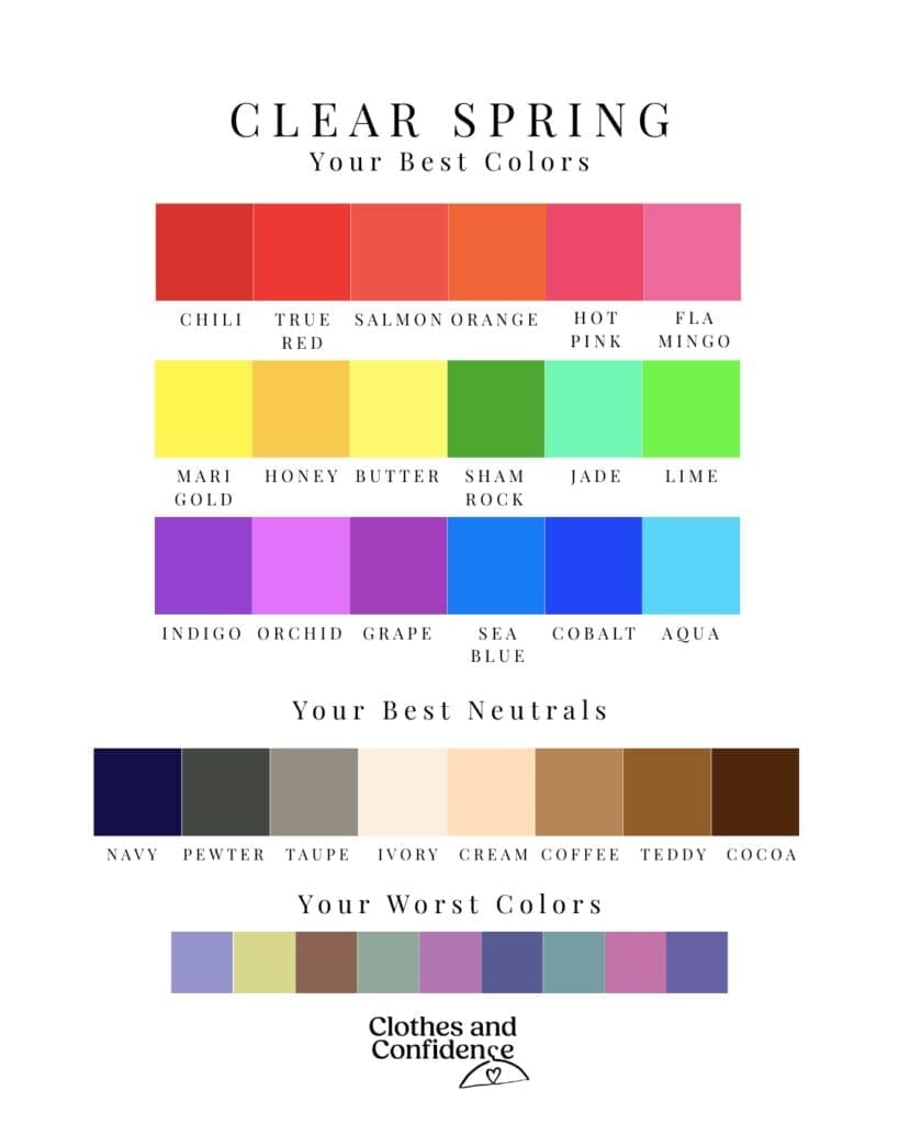 Clear spring best colors