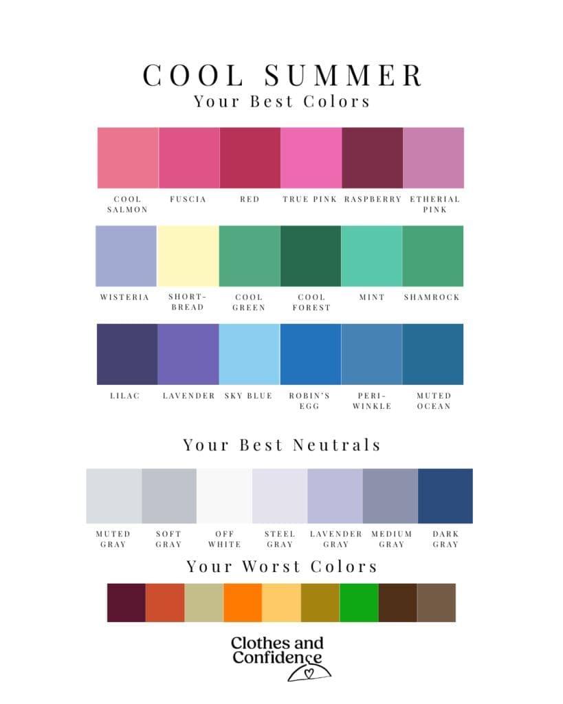 Cool summer best colors