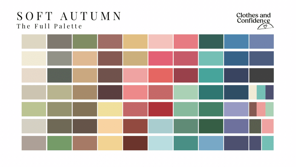 Full color palette for Soft Autumn