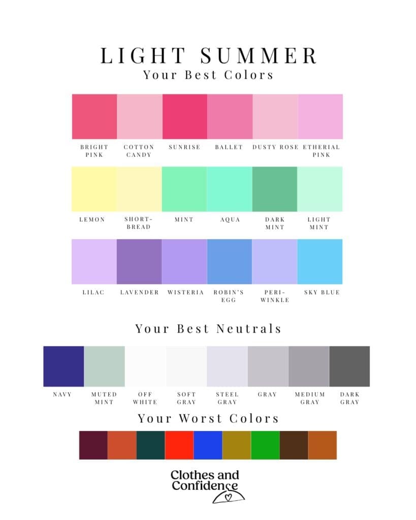 The best colors for light summer