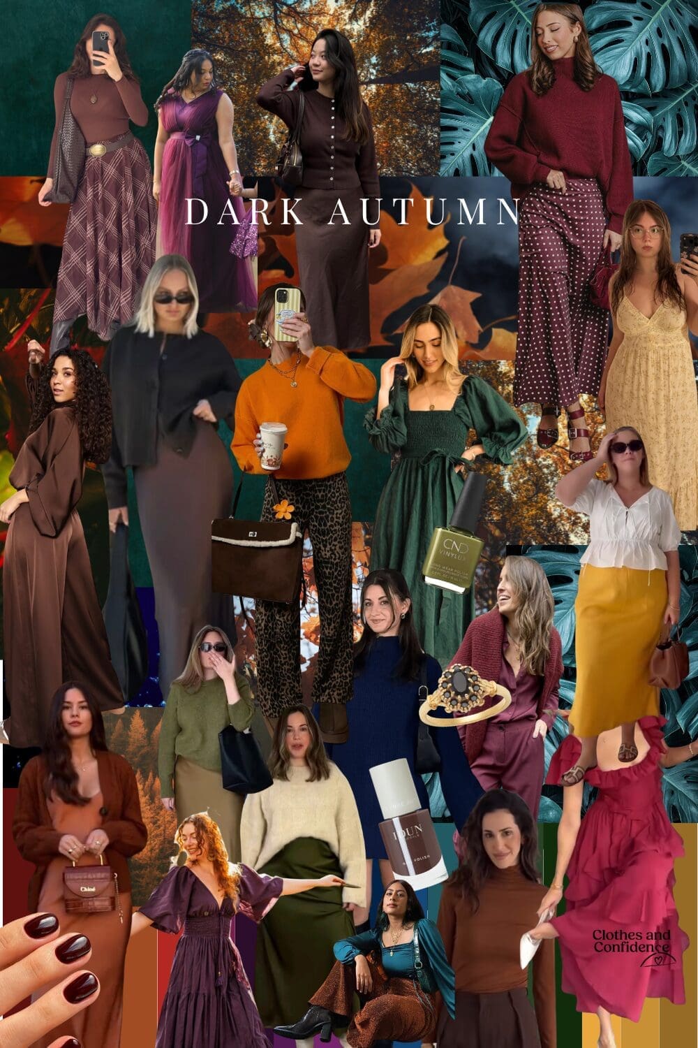 Dark autumn outfit collage