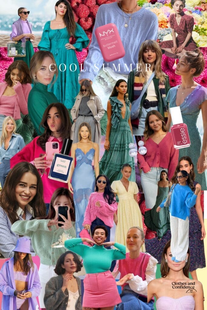 A curated cool summer collage