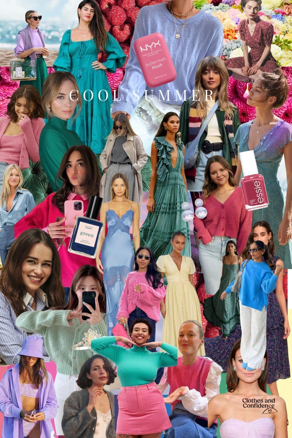 A curated cool summer collage
