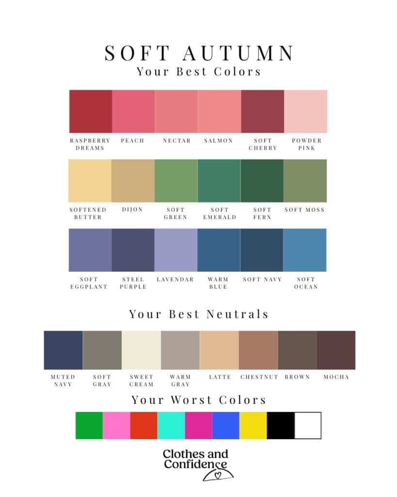 The best colors for a soft autumn