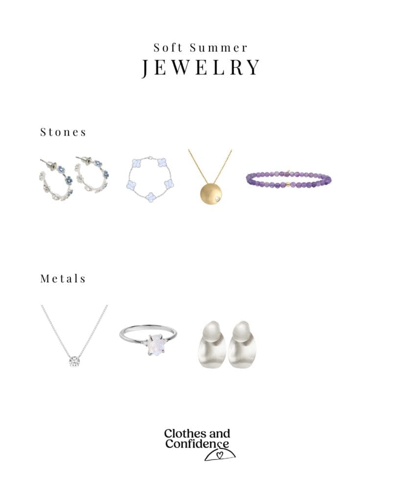 Example of the best jewelry pieces for Soft Summers