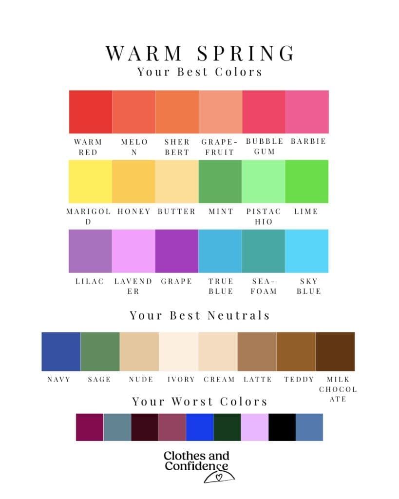 the best colors for a warm spring